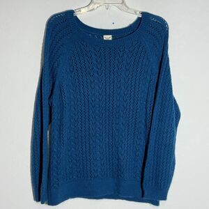 Faded Glory Sweater Womens 1X (16w) ‎ Dark Teal Long Sleeved Lightweight